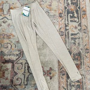 NWT Smartwool 250g baselayer leggings in marled cream